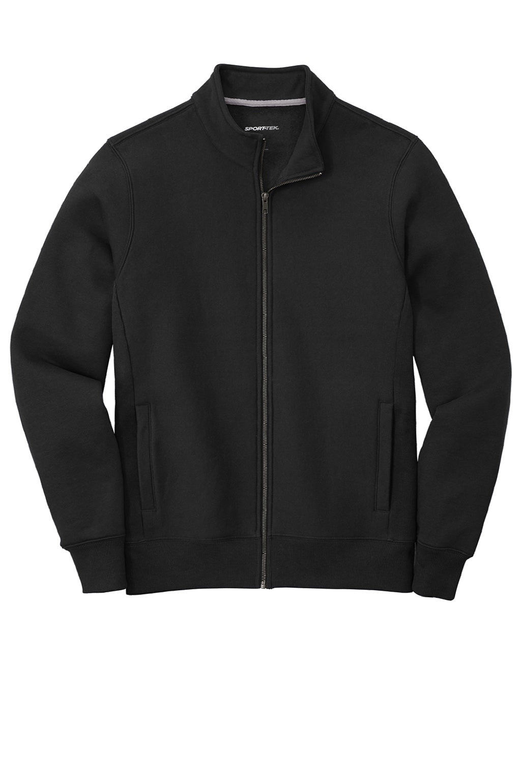 Sport-Tek ST284 Mens Full Zip Sweatshirt w/ Pockets Black Flat Front