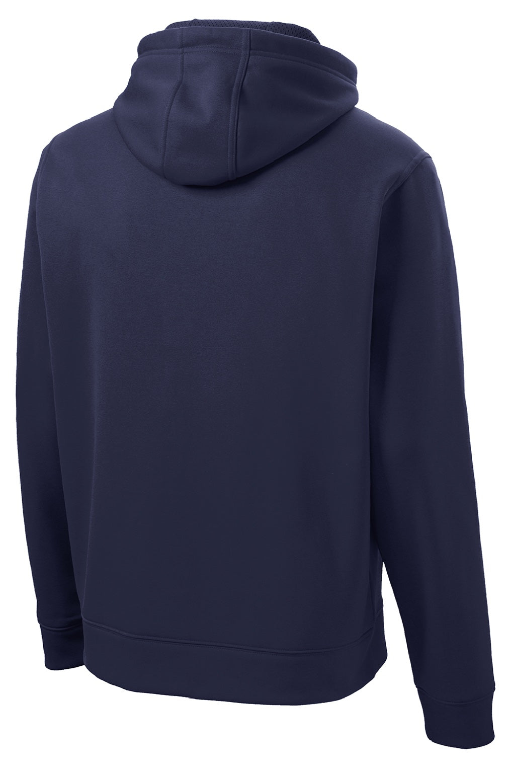 Sport-Tek ST290 Mens Repel Moisture Wicking Hooded Sweatshirt Hoodie w/ Pouch Pocket True Navy Blue Flat Back