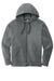 Sport-Tek ST293 Mens Moisture Wicking Fleece Full Zip Hooded Sweatshirt Hoodie w/ Pockets Heather Dark Grey Flat Front