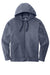 Sport-Tek ST293 Mens Moisture Wicking Fleece Full Zip Hooded Sweatshirt Hoodie w/ Pockets Heather True Navy Blue Flat Front