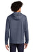 Sport-Tek ST293 Mens Moisture Wicking Fleece Full Zip Hooded Sweatshirt Hoodie w/ Pockets Heather True Navy Blue Model Back