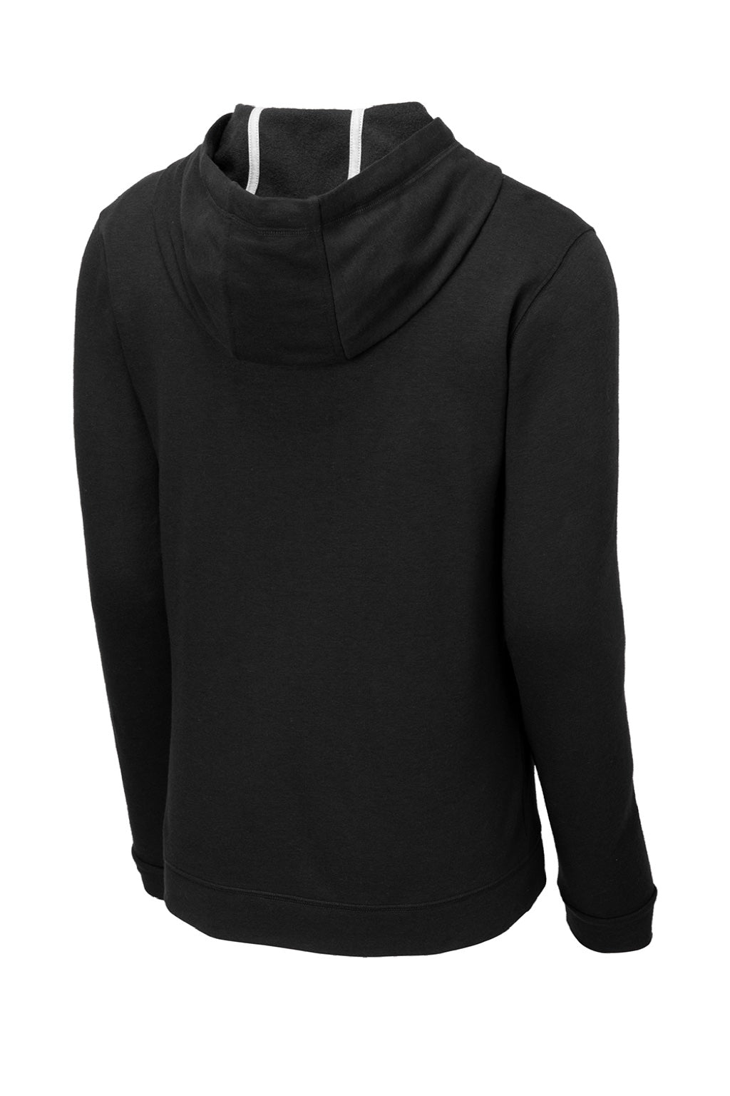 Sport-Tek ST296 Mens Moisture Wicking Fleece Hooded Sweatshirt Hoodie w/ Pouch Pocket Black Flat Back