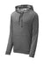 Sport-Tek ST296 Mens Moisture Wicking Fleece Hooded Sweatshirt Hoodie w/ Pouch Pocket Heather Dark Grey Flat Front