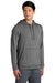 Sport-Tek ST296 Mens Moisture Wicking Fleece Hooded Sweatshirt Hoodie w/ Pouch Pocket Heather Dark Grey Model 3q