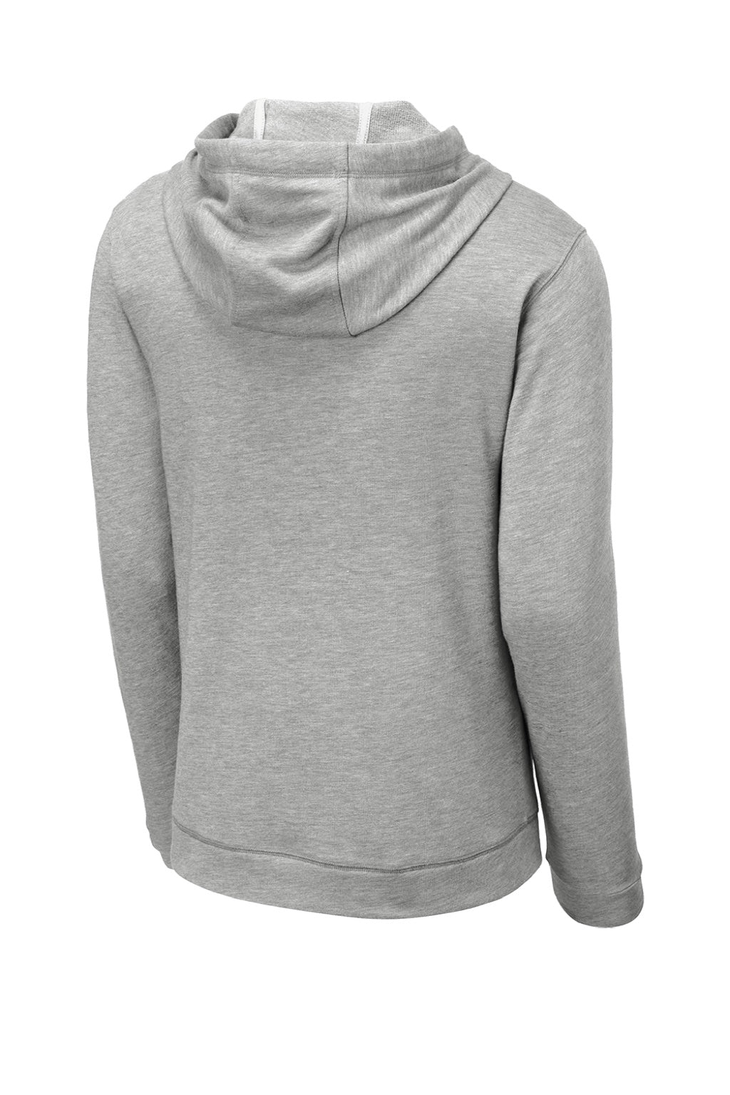 Sport-Tek ST296 Mens Moisture Wicking Fleece Hooded Sweatshirt Hoodie w/ Pouch Pocket Heather Light Grey Flat Back