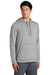 Sport-Tek ST296 Mens Moisture Wicking Fleece Hooded Sweatshirt Hoodie w/ Pouch Pocket Heather Light Grey Model 3q