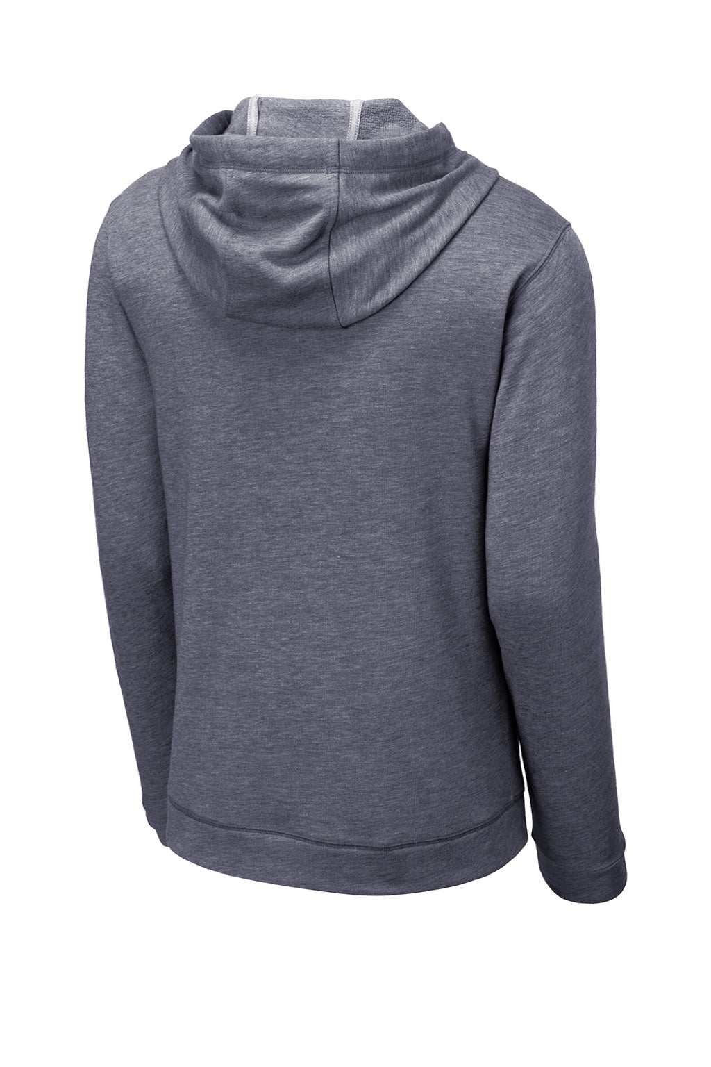 Sport-Tek ST296 Mens Moisture Wicking Fleece Hooded Sweatshirt Hoodie w/ Pouch Pocket Heather True Navy Blue Flat Back