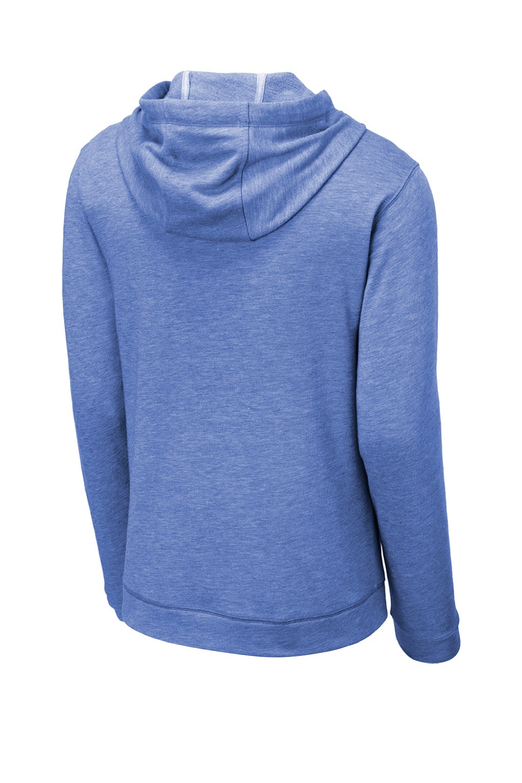 Sport-Tek ST296 Mens Moisture Wicking Fleece Hooded Sweatshirt Hoodie w/ Pouch Pocket Heather True Royal Blue Flat Back