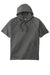 Sport-Tek ST297 Mens Moisture Wicking Fleece Short Sleeve Hooded Sweatshirt Hoodie w/ Pouch Pocket Heather Dark Grey Flat Front