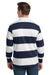 Sport-Tek ST301 Mens Classic Rugby Long Sleeve Polo Shirt True Navy Blue/White Model Back