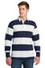 Sport-Tek ST301 Mens Classic Rugby Long Sleeve Polo Shirt True Navy Blue/White Model Front