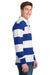 Sport-Tek ST301 Mens Classic Rugby Long Sleeve Polo Shirt True Royal Blue/White Model Side