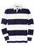 Sport-Tek ST301 Mens Classic Rugby Long Sleeve Polo Shirt True Navy Blue/White Flat Front