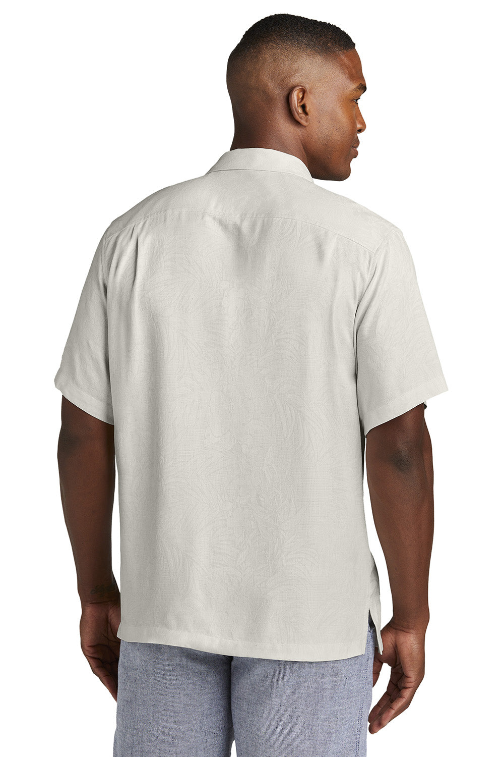 Tommy Bahama ST325384TB Mens Tropic Isles Short Sleeve Button Down Shirt Continental Grey Model Back