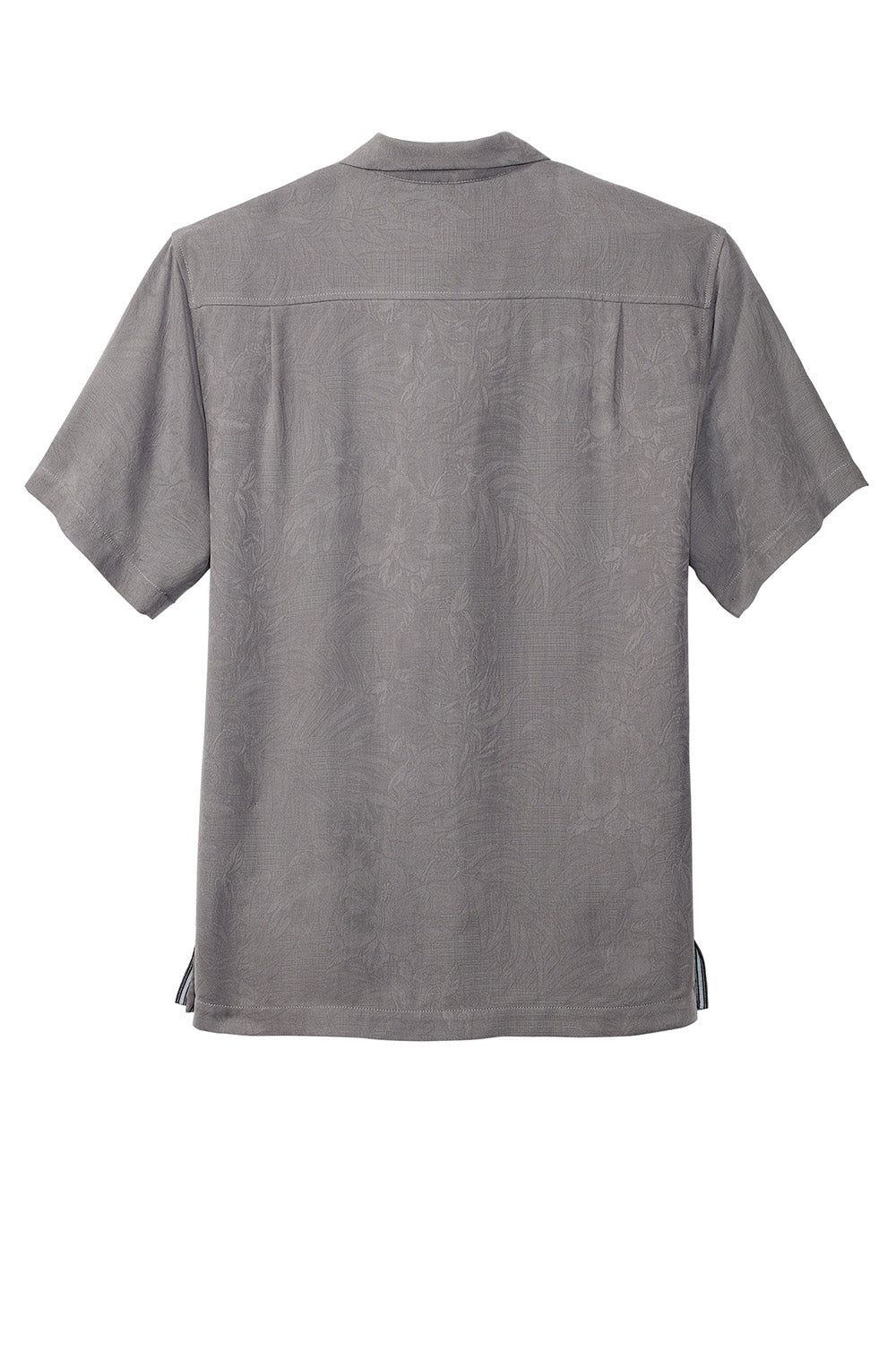 Tommy Bahama ST325384TB Mens Tropic Isles Short Sleeve Button Down Shirt Shadow Grey Flat Back