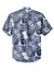 Tommy Bahama ST325929TB Mens Coconut Point Playa Flora Moisture Wicking Short Sleeve Button Down Shirt Blue Note Flat Back