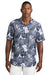 Tommy Bahama ST325929TB Mens Coconut Point Playa Flora Moisture Wicking Short Sleeve Button Down Shirt Blue Note Model Front