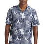 Tommy Bahama Mens Coconut Point Playa Flora Moisture Wicking Short Sleeve Button Down Shirt - Blue Note