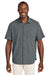 Tommy Bahama ST326815TB Mens Sandy Point Moisture Wicking Short Sleeve Button Down Shirt w/ Pocket Coal Grey Model Front