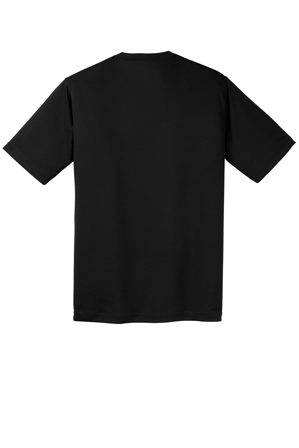 Sport-Tek ST340 Mens RacerMesh Moisture Wicking Short Sleeve Crewneck T-Shirt Black Flat Back