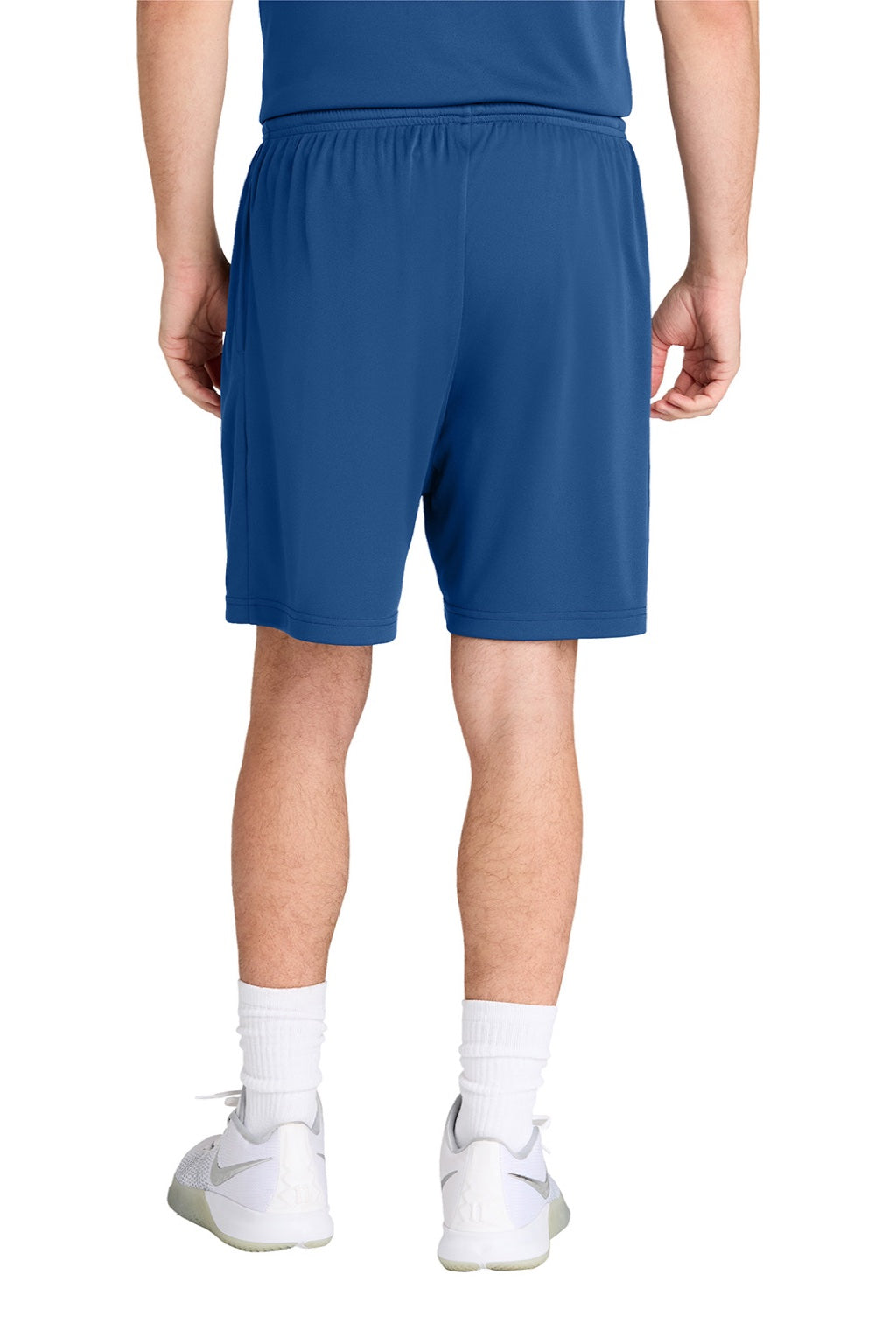 Sport-Tek ST349P Mens Moisture Wicking Competitor Athletic Shorts w/ Pockets True Royal Blue Model Back