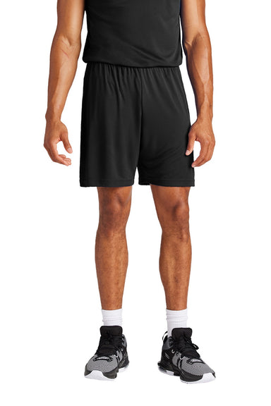 Sport-Tek ST349 Mens Moisture Wicking Competitor Athletic Shorts Black Model Front