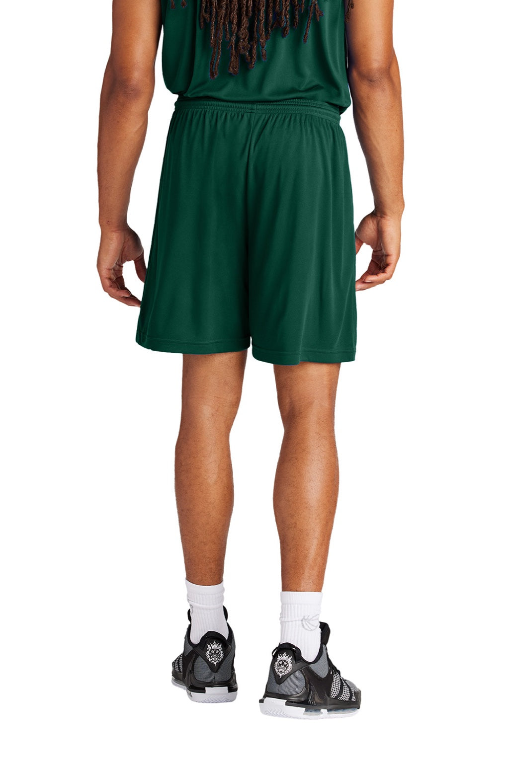 Sport-Tek ST349 Mens Moisture Wicking Competitor Athletic Shorts Forest Green Model Back