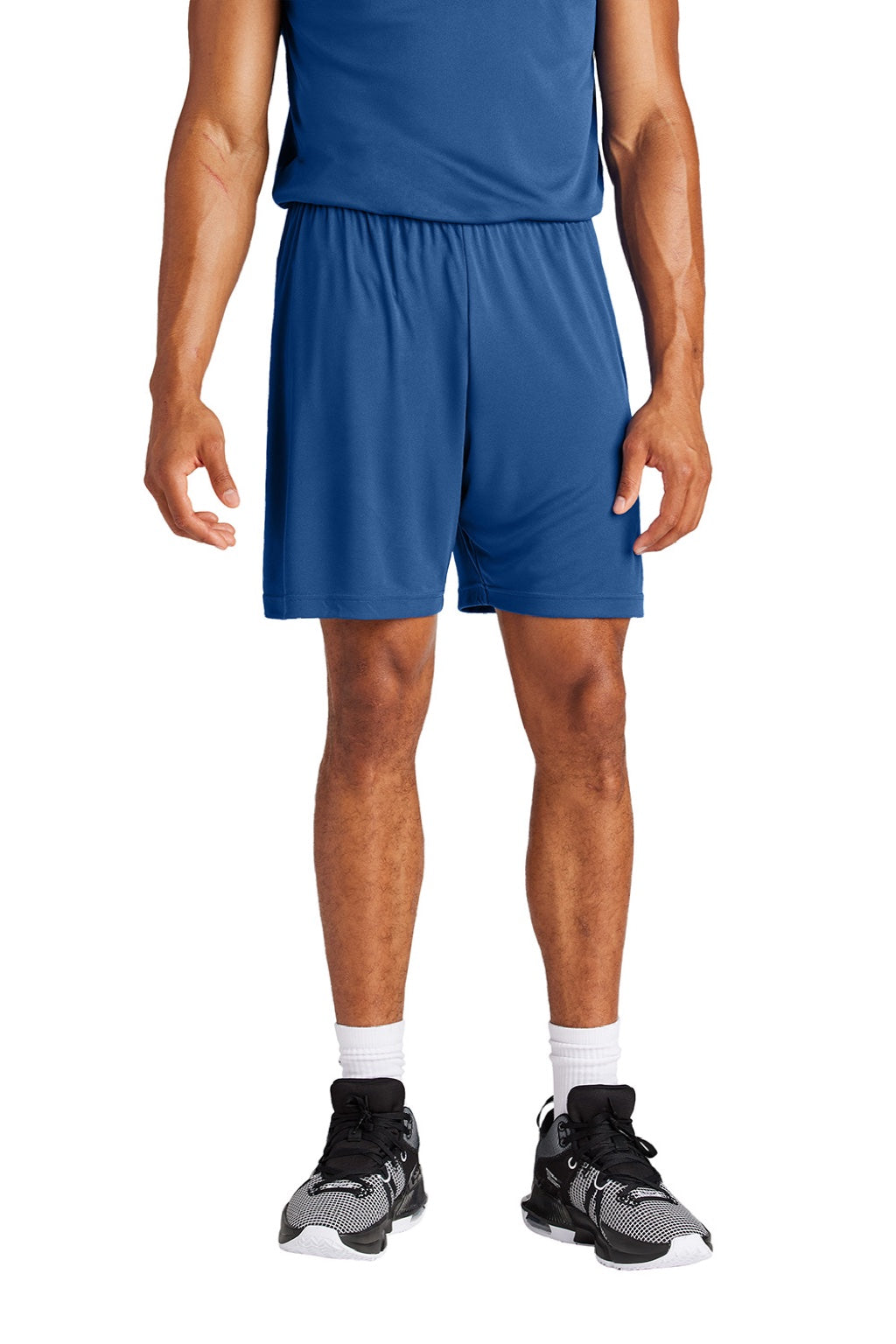 Sport-Tek ST349 Mens Moisture Wicking Competitor Athletic Shorts Royal Blue Model Front