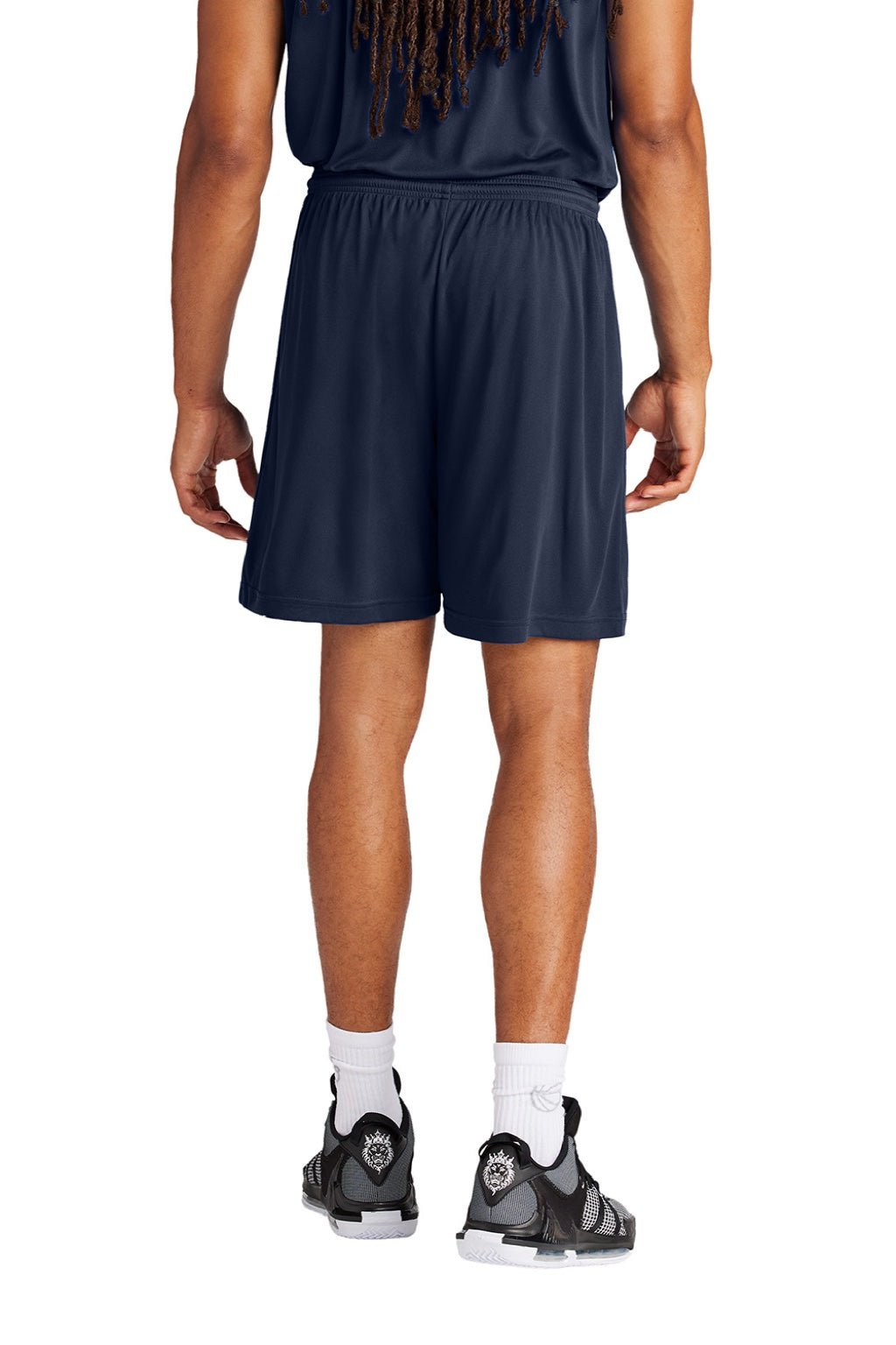 Sport-Tek ST349 Mens Moisture Wicking Competitor Athletic Shorts True Navy Blue Model Back