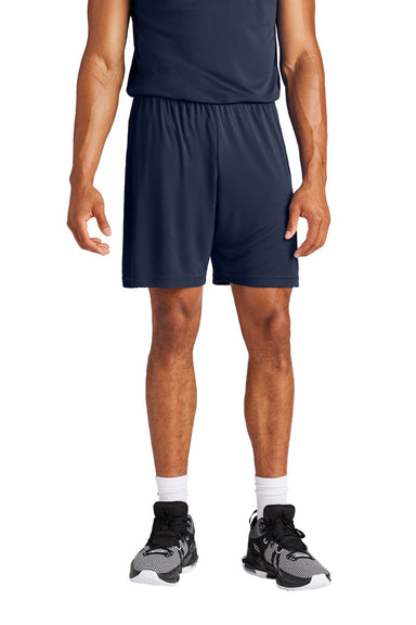 Sport-Tek ST349 Mens Moisture Wicking Competitor Athletic Shorts True Navy Blue Model Front