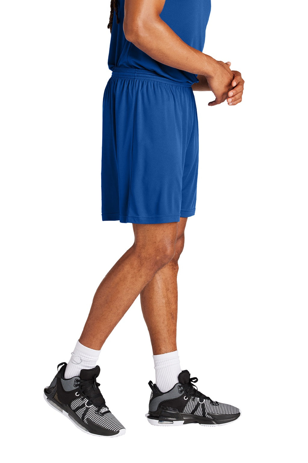 Sport-Tek ST349 Mens Moisture Wicking Competitor Athletic Shorts True Royal Blue Model Side