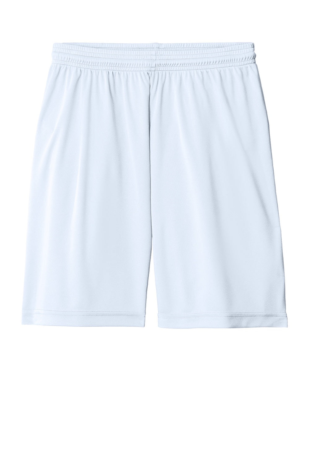 Sport-Tek ST349 Mens Moisture Wicking Competitor Athletic Shorts White Flat Front