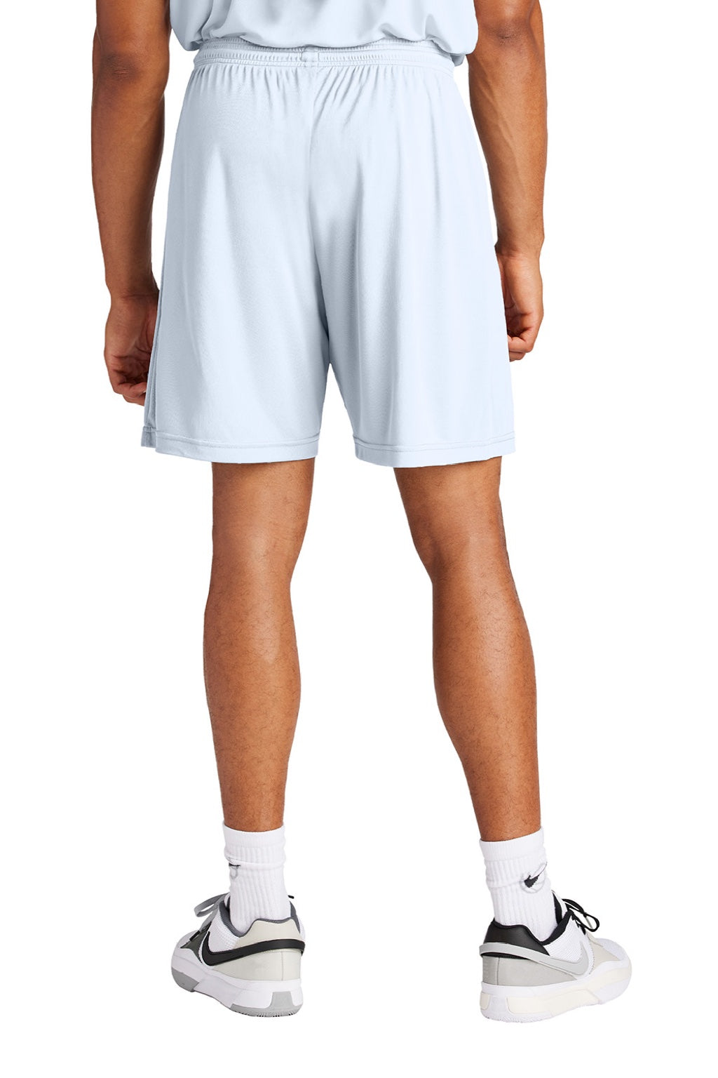 Sport-Tek ST349 Mens Moisture Wicking Competitor Athletic Shorts White Model Back