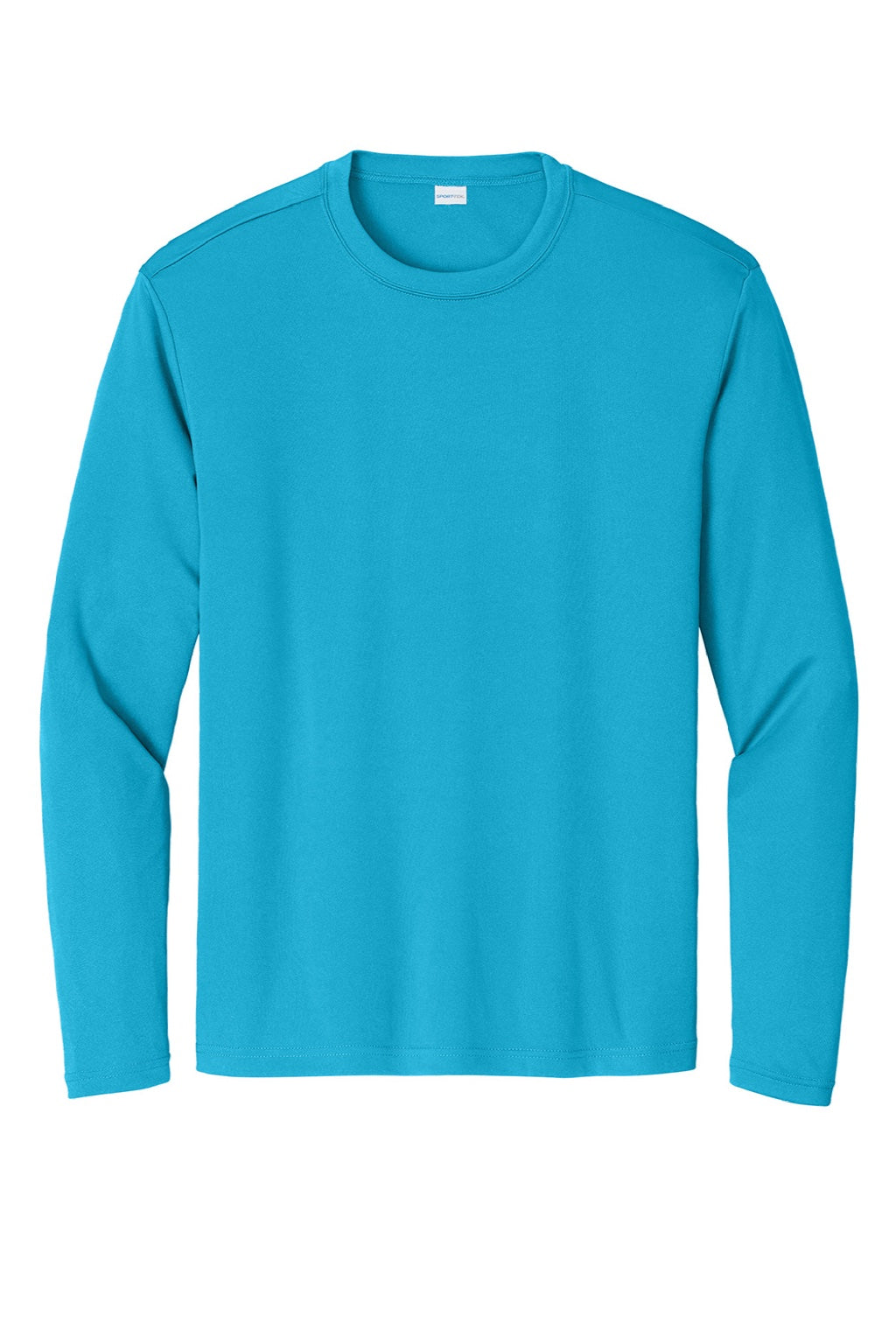 Sport-Tek ST350LS/TST350LS Mens Competitor Moisture Wicking Long Sleeve Crewneck T-Shirt Atomic Blue Flat Front