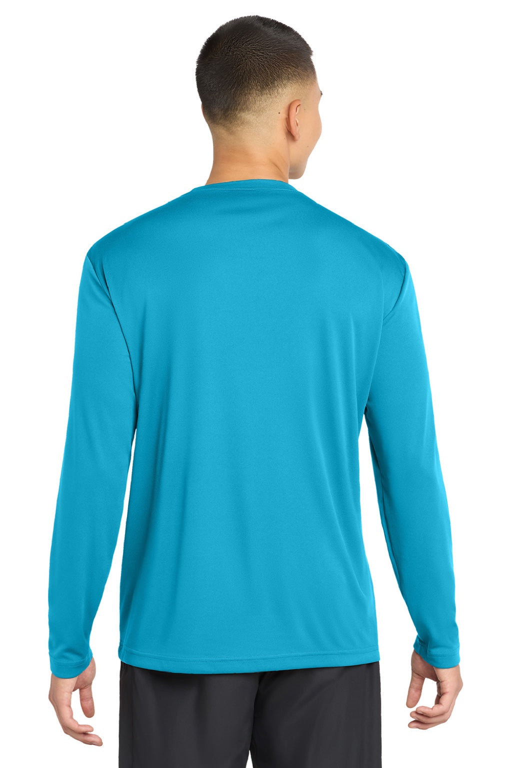 Sport-Tek ST350LS/TST350LS Mens Competitor Moisture Wicking Long Sleeve Crewneck T-Shirt Atomic Blue Model Back