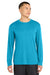Sport-Tek ST350LS/TST350LS Mens Competitor Moisture Wicking Long Sleeve Crewneck T-Shirt Atomic Blue Model Front