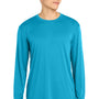 Sport-Tek Mens Competitor Moisture Wicking Long Sleeve Crewneck T-Shirt - Atomic Blue