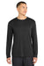Sport-Tek ST350LS/TST350LS Mens Competitor Moisture Wicking Long Sleeve Crewneck T-Shirt Black Model Front