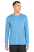 Sport-Tek ST350LS/TST350LS Mens Competitor Moisture Wicking Long Sleeve Crewneck T-Shirt Carolina Blue Model Front