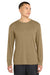 Sport-Tek ST350LS/TST350LS Mens Competitor Moisture Wicking Long Sleeve Crewneck T-Shirt Coyote Brown Model Front