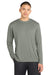 Sport-Tek ST350LS/TST350LS Mens Competitor Moisture Wicking Long Sleeve Crewneck T-Shirt Heather Concrete Grey Model Front
