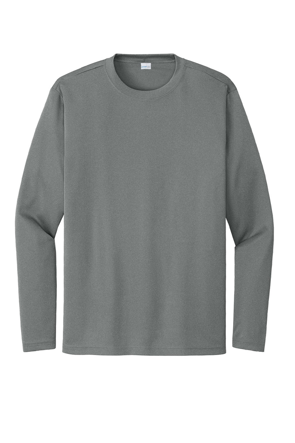 Sport-Tek ST350LS/TST350LS Mens Competitor Moisture Wicking Long Sleeve Crewneck T-Shirt Heather Iron Grey Flat Front