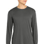 Sport-Tek Mens Competitor Moisture Wicking Long Sleeve Crewneck T-Shirt - Iron Grey