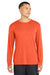 Sport-Tek ST350LS/TST350LS Mens Competitor Moisture Wicking Long Sleeve Crewneck T-Shirt Neon Orange Model Front