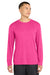 Sport-Tek ST350LS/TST350LS Mens Competitor Moisture Wicking Long Sleeve Crewneck T-Shirt Neon Pink Model Front