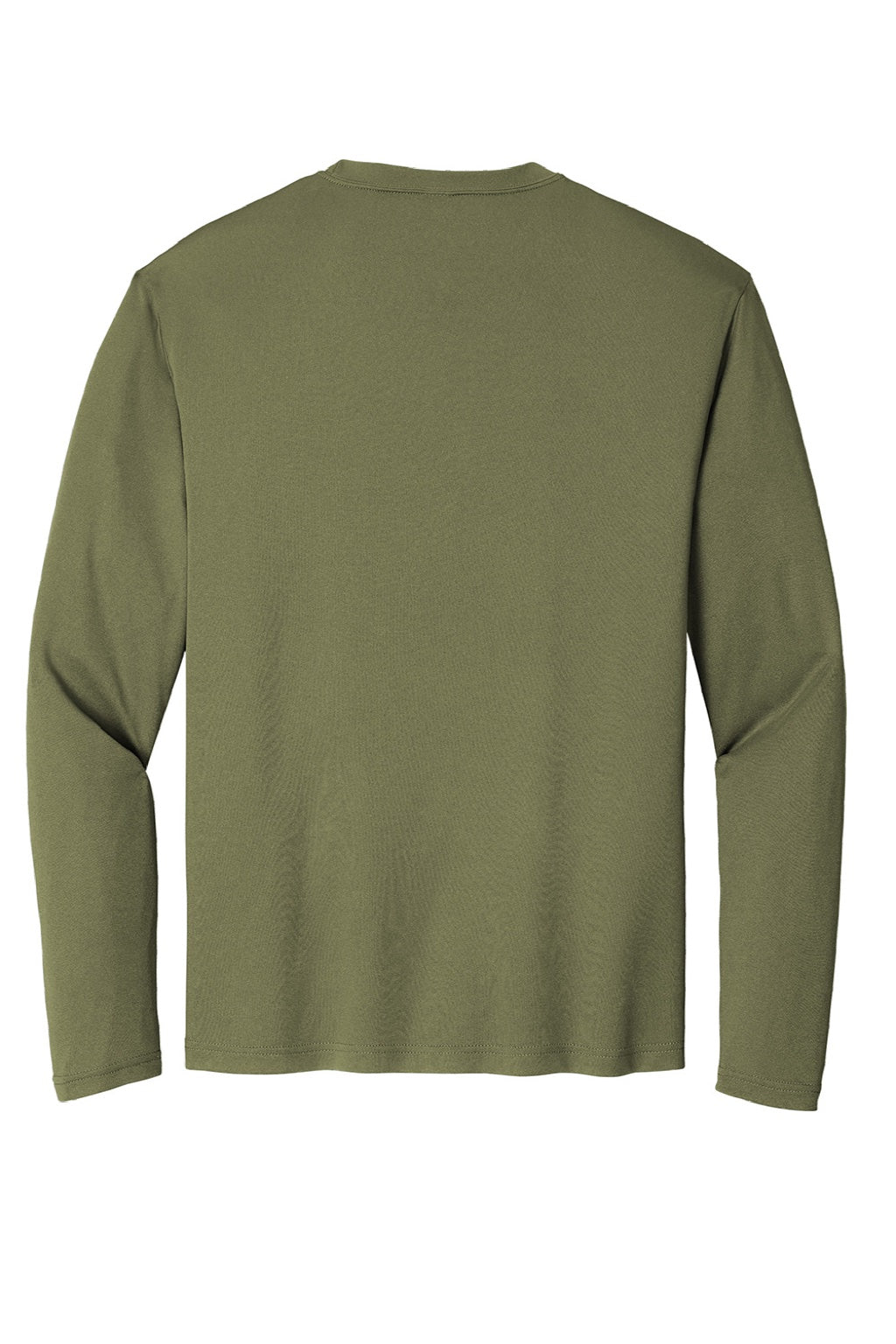 Sport-Tek ST350LS/TST350LS Mens Competitor Moisture Wicking Long Sleeve Crewneck T-Shirt Olive Drab Green Flat Back