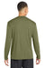 Sport-Tek ST350LS/TST350LS Mens Competitor Moisture Wicking Long Sleeve Crewneck T-Shirt Olive Drab Green Model Back