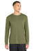 Sport-Tek ST350LS/TST350LS Mens Competitor Moisture Wicking Long Sleeve Crewneck T-Shirt Olive Drab Green Model Front