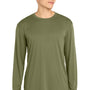 Sport-Tek Mens Competitor Moisture Wicking Long Sleeve Crewneck T-Shirt - Olive Drab Green