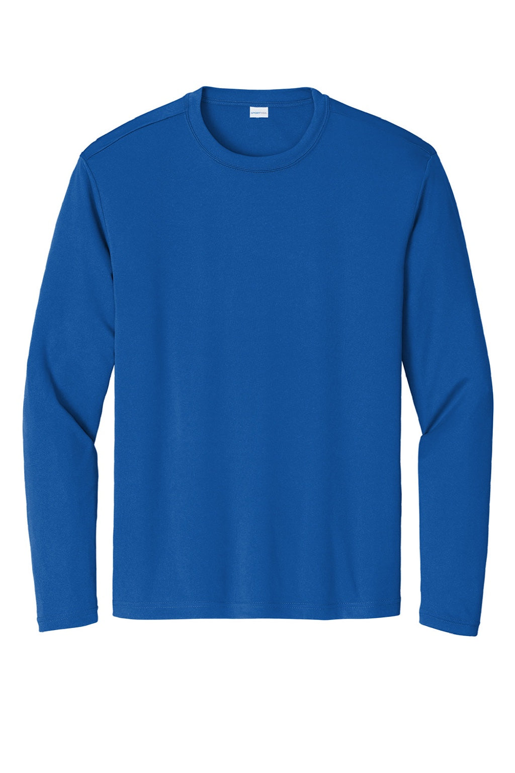 Sport-Tek ST350LS/TST350LS Mens Competitor Moisture Wicking Long Sleeve Crewneck T-Shirt True Royal Blue Flat Front